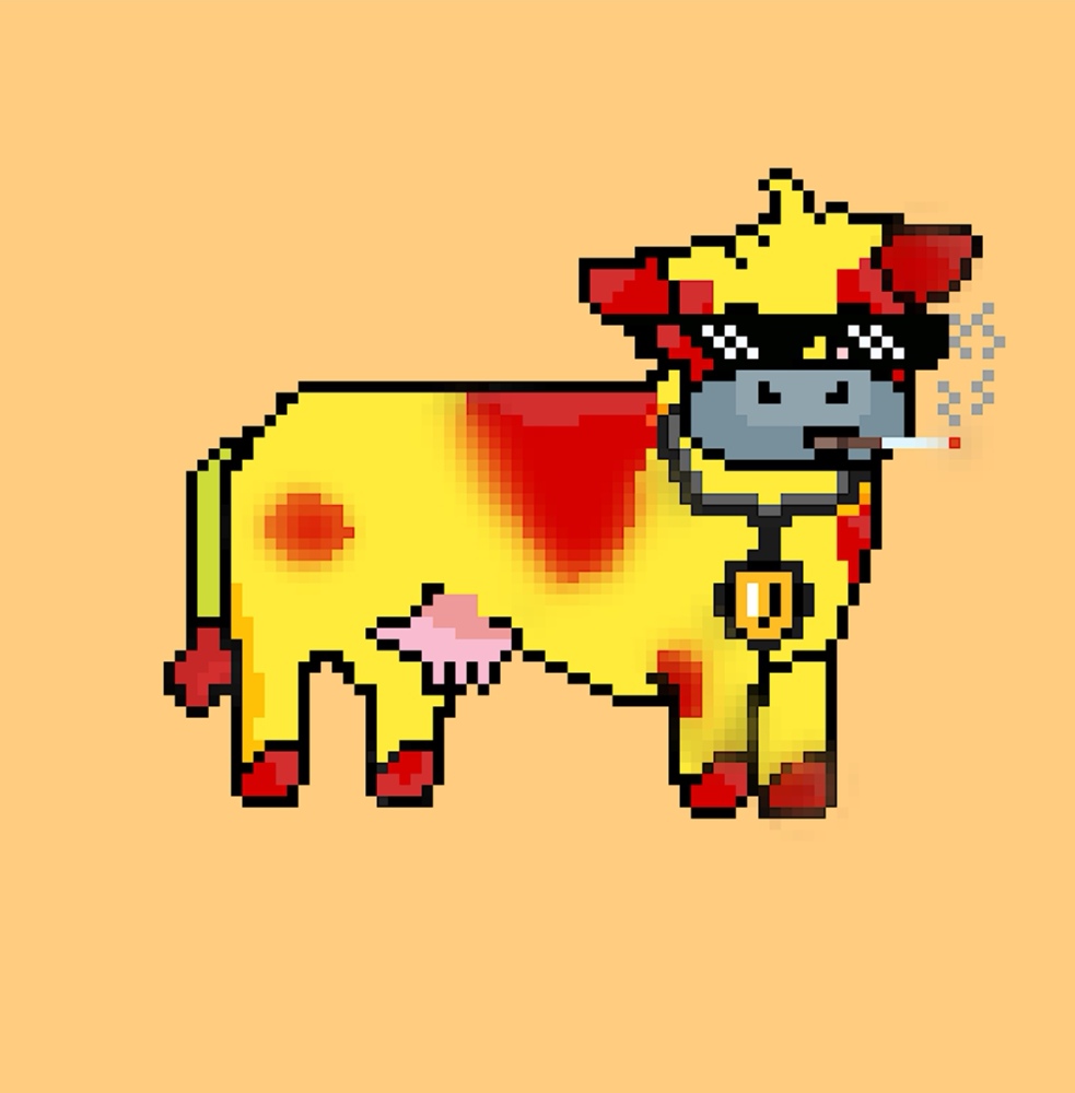 Pixel Cow NFTs - Thug Life Cow